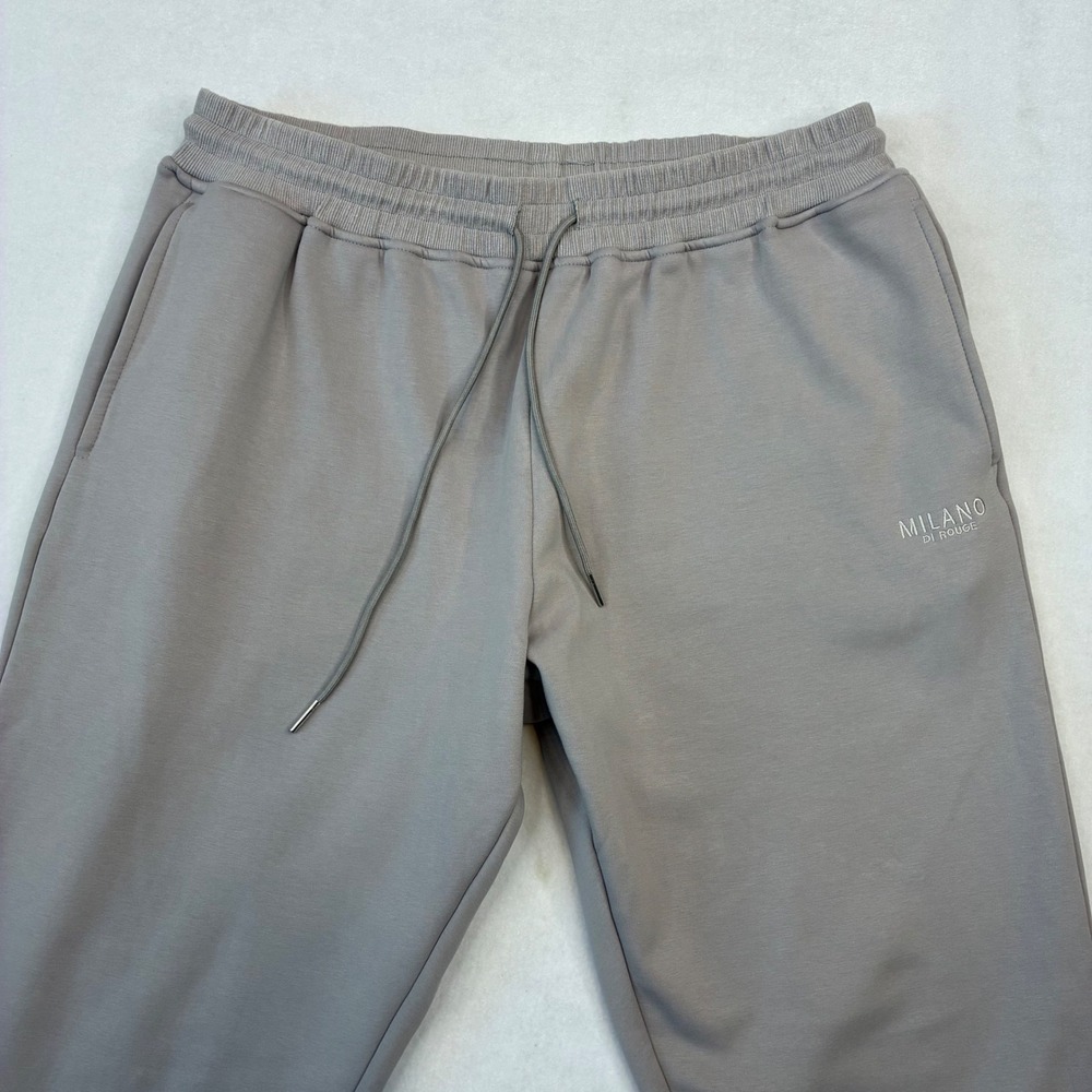 Milano Di Rouge Sweatpants Men Large Grey Joggers Elastic Waist Streetwear